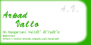 arpad vallo business card